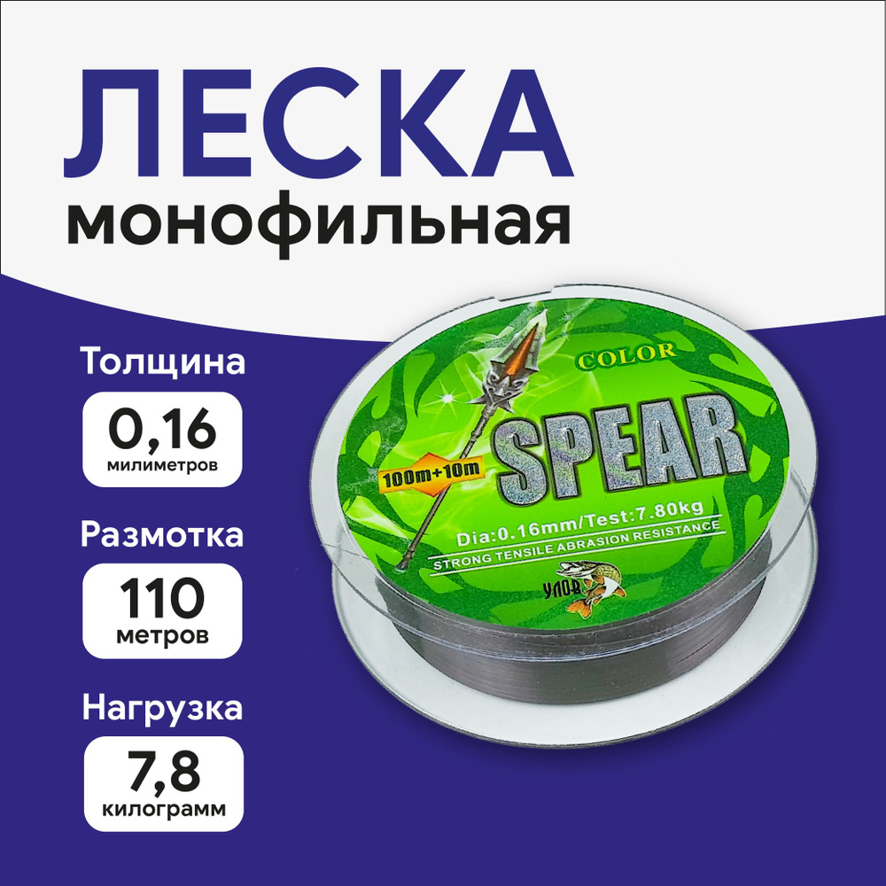 Леска для рыбалки хамелеон Spear Color 0.16 мм, 100+10м #1