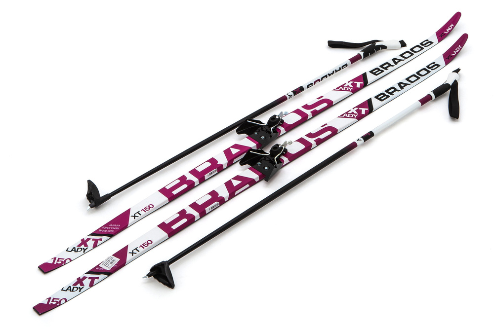 Лыжный комплект с палками и креплением 75 мм - 150 см WAX XT Lady / без насечек  #1