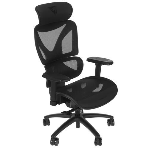 Кресло игровое ThunderX3 XTC черный сетка, до 125 кг, подголовник, подлокотники - 3D  #1