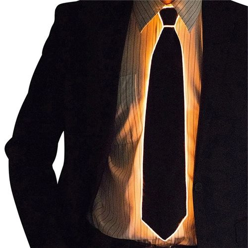 Светящийся неоновый галстук оранжевый #1