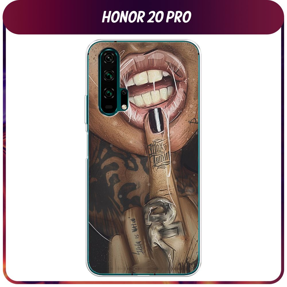 Силиконовый чехол на Honor 20 Pro / Хонор 20 Про "Девушка с татуировками"  #1