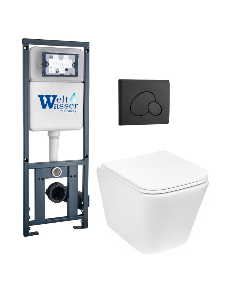 Комплект Weltwasser: Инсталляция Mar 410 + Унитаз Gelbach 004 GL-WT + Кнопка Mar 410 RD MT-BL  #1