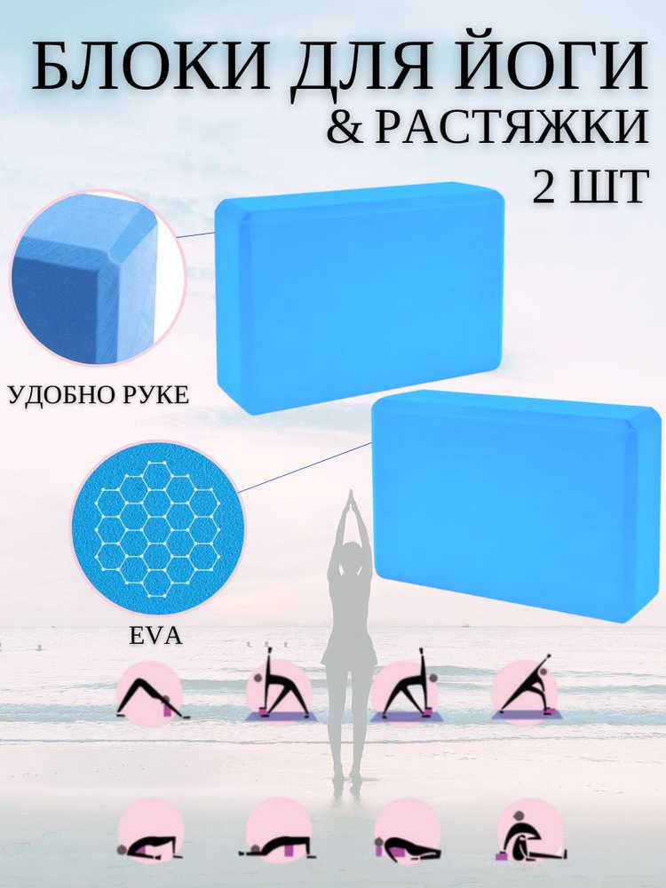 Блоки для йоги и фитнеса, Useful Sport, синие #1