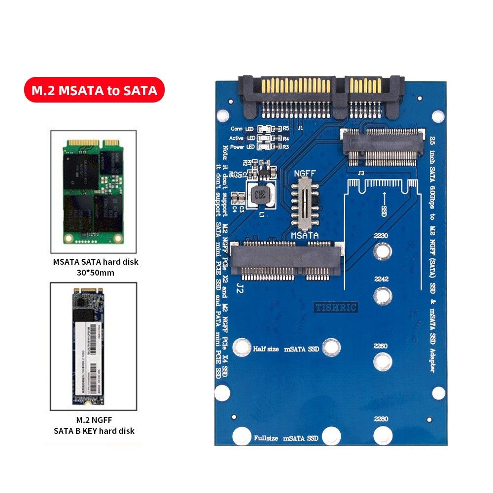 Адаптер переходник SSD SATA к M2 B-key и SATA к MSATA - купить с ...