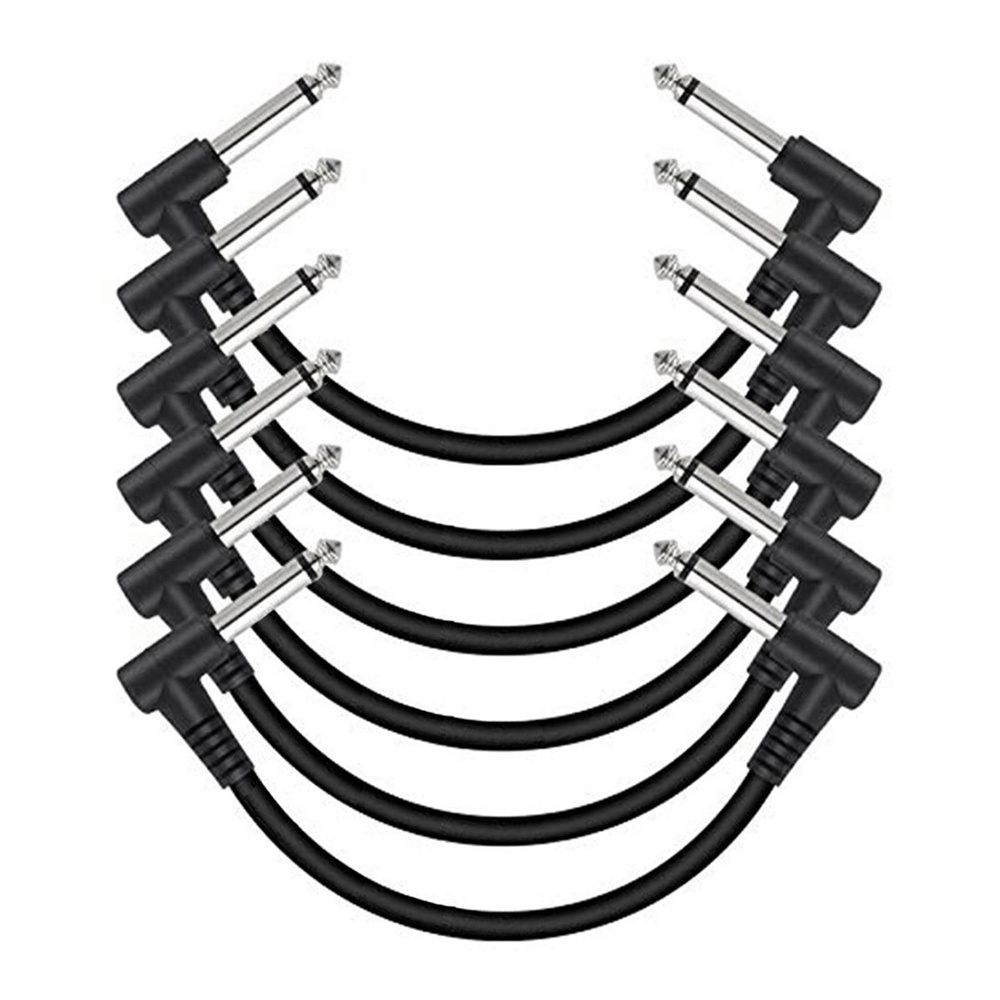 6шт 6-дюймовый гитарный патч-кабель, прямоугольный экранированный ...