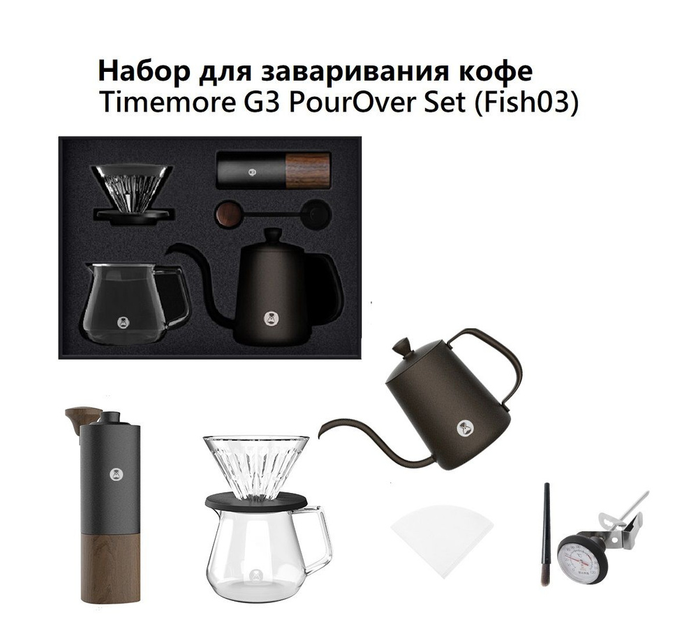 Набор для заваривания кофе Timemore G3 PourOver Set (Fish03) ,черный (70TGB015AA003)  #1