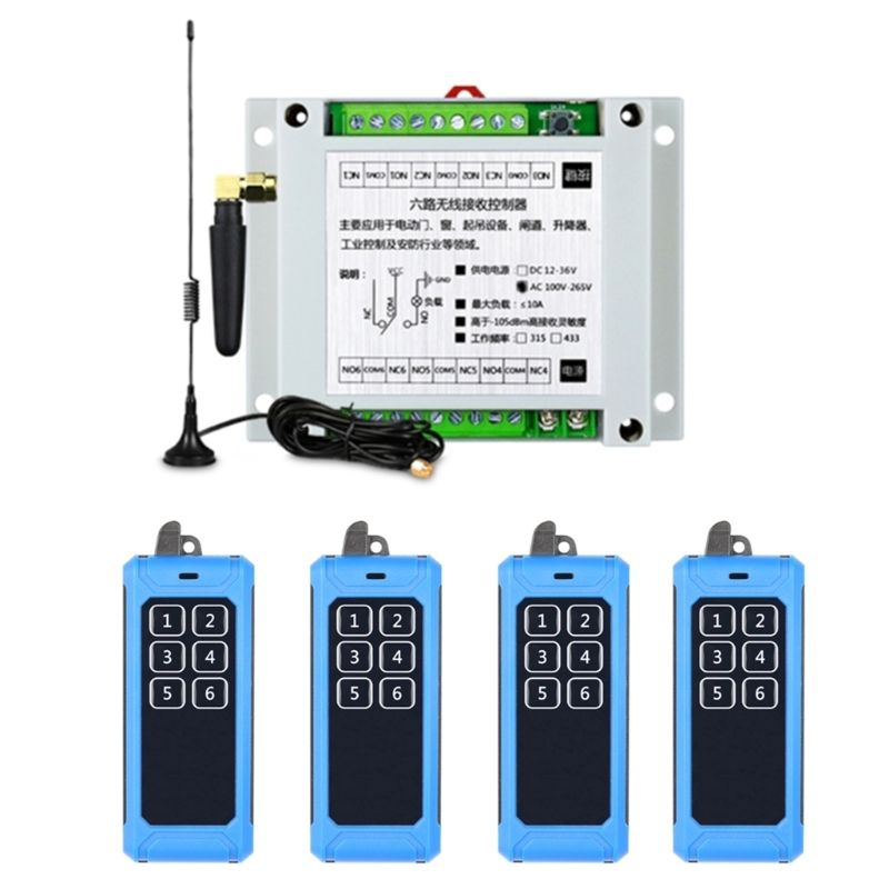 (4 пульта) RF433Mhz Беспроводной пульт дистанционного управления AC85V ...