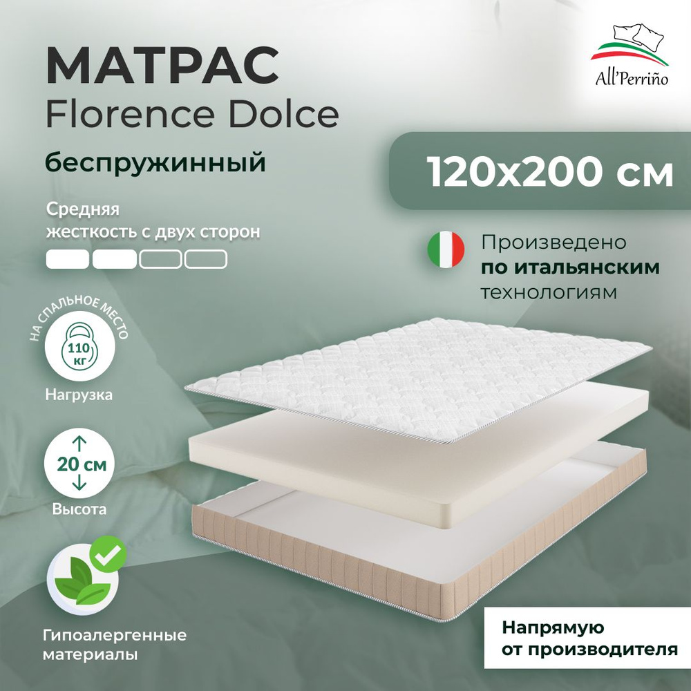 Матрас All'Perrino Florence Dolce беспружинный 18 120х200 #1