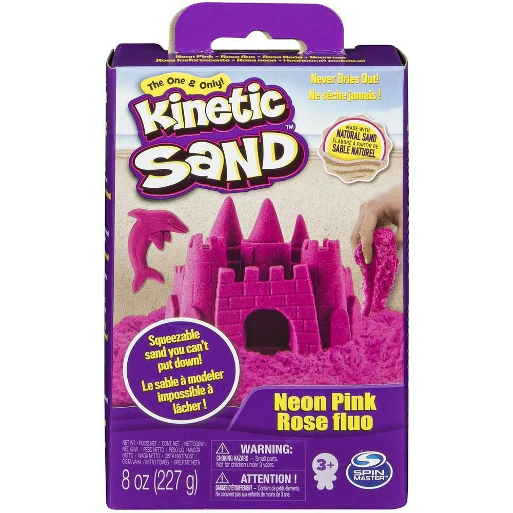 Кинетический песок для лепки Kinetic Sand 227гр (Розовый неон) #1