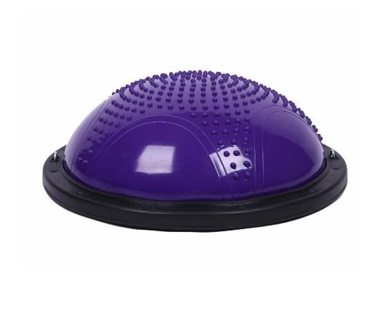 BOSU полусфера балансировочная для фитнеса надувная с насосом 58 см Массажная/Фиолетовый  #1