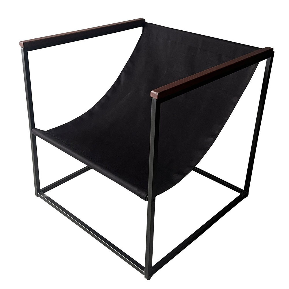 Кресло в стиле лофт Лофтовик +- Черный для гостиной, офиса ,кабинета, для отдыха , с подлокотниками , #1