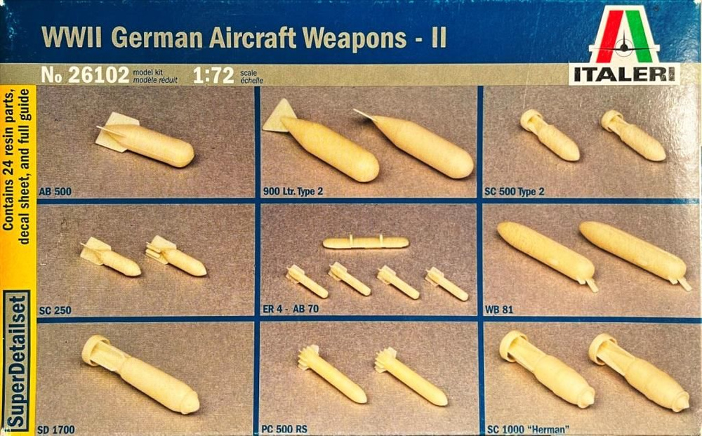 Сборная модель Немецкое авиационное вооружение. Набор №2 (1/72) 26102-Ital  #1