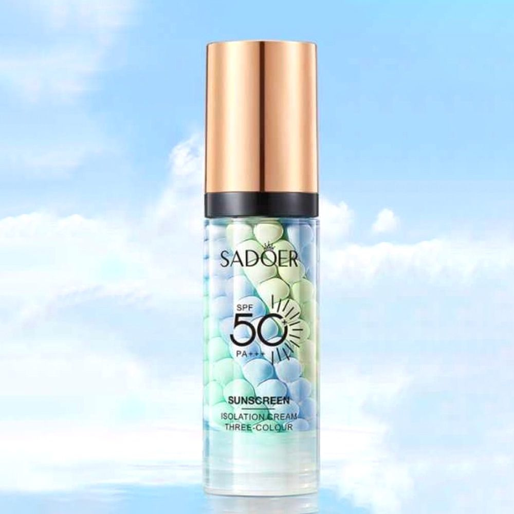 Трёхцветная выравнивающая основа Sadoer Sunscreen SPF50+ 40г #1