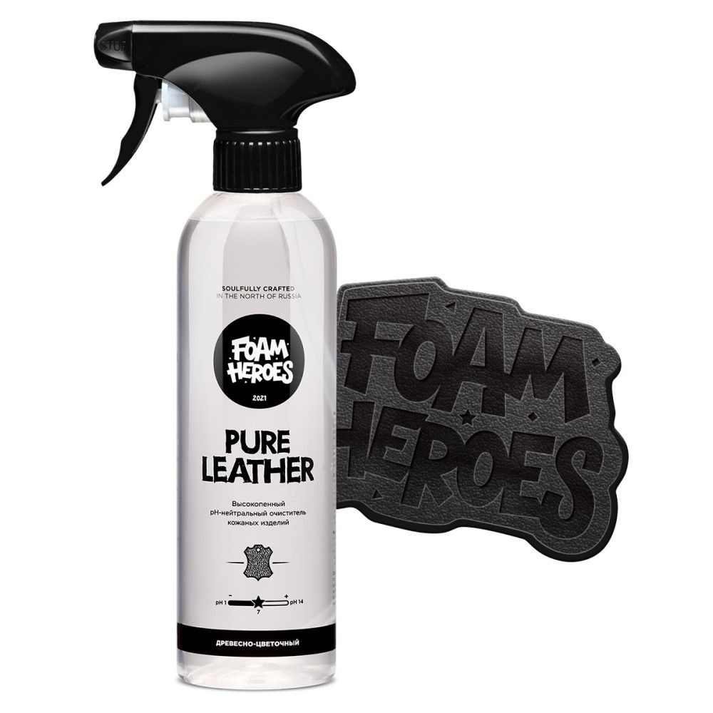 Очиститель кожи деликатный высокопенный Древесно-цветочный Foam Heroes Pure Leather, 500мл  #1