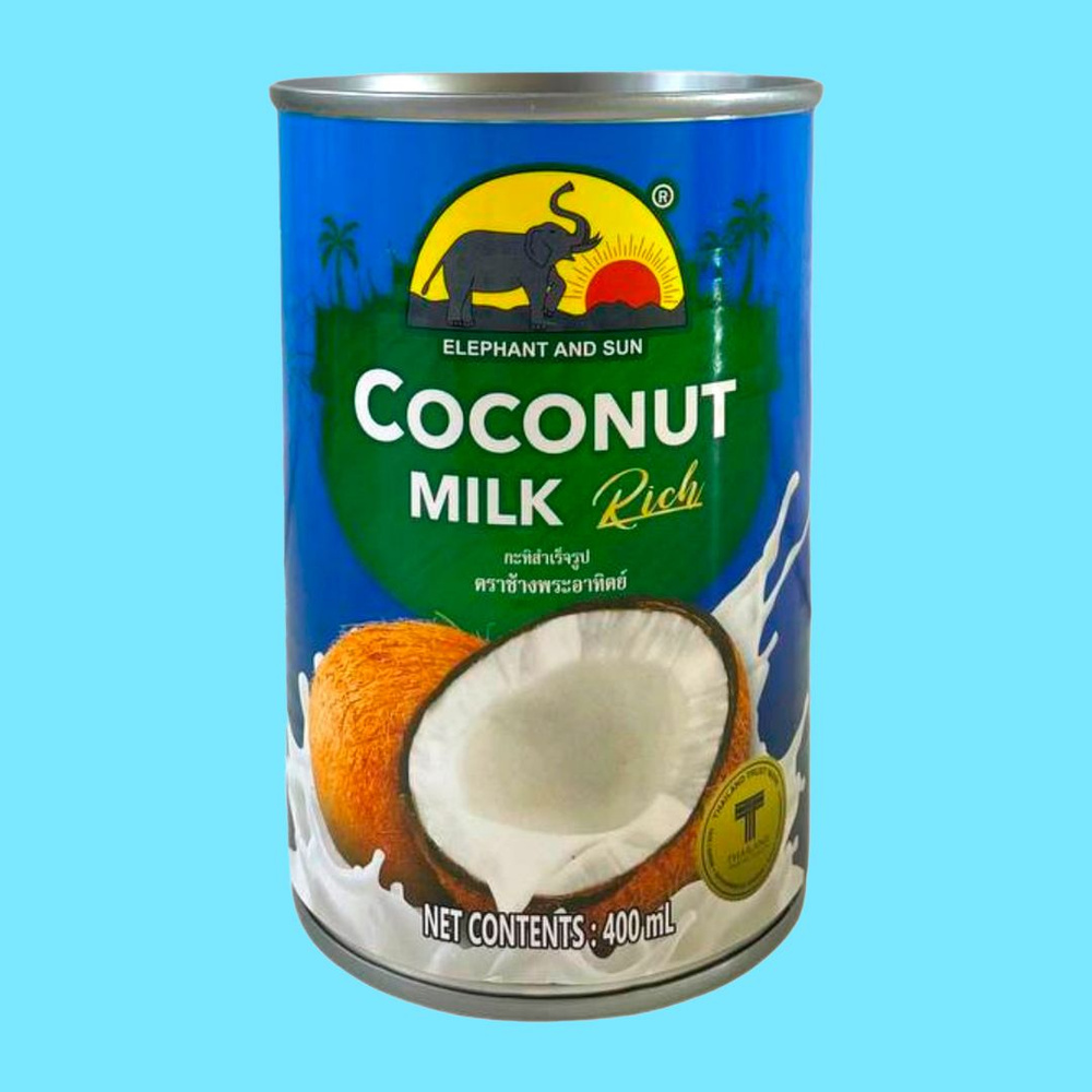 Кокосовое молоко ELEPHANT AND SUN растительное без добавок, жирность 17-19% 400 мл. 1 шт.  #1