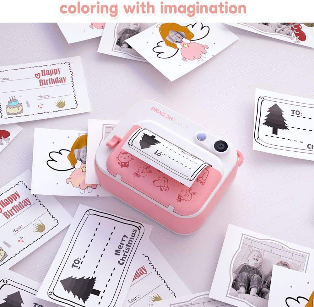 фотоаппарат моментальной печати, камера полароид для детей с печатью/3 ...
