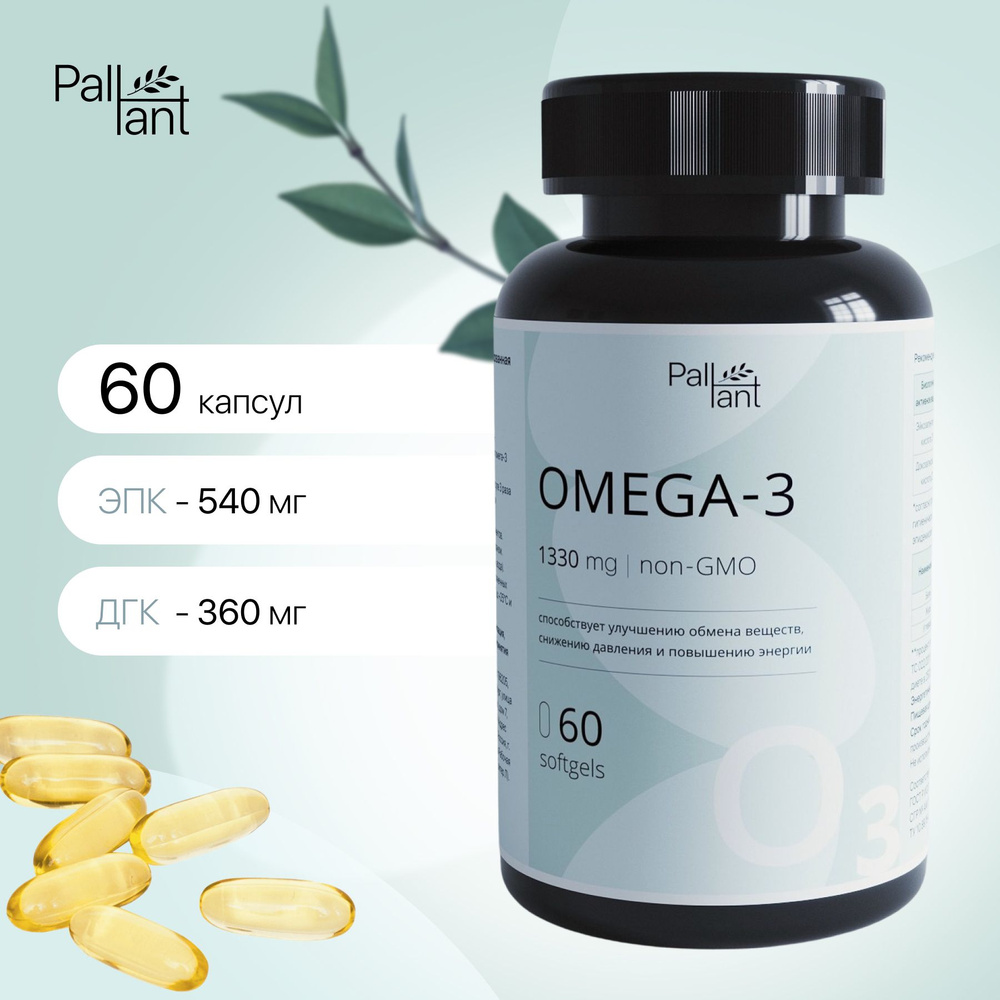 Омега-3 1000 мг 60 капсул, Omega 3, Рыбий жир, для красоты здоровья и энергии  #1