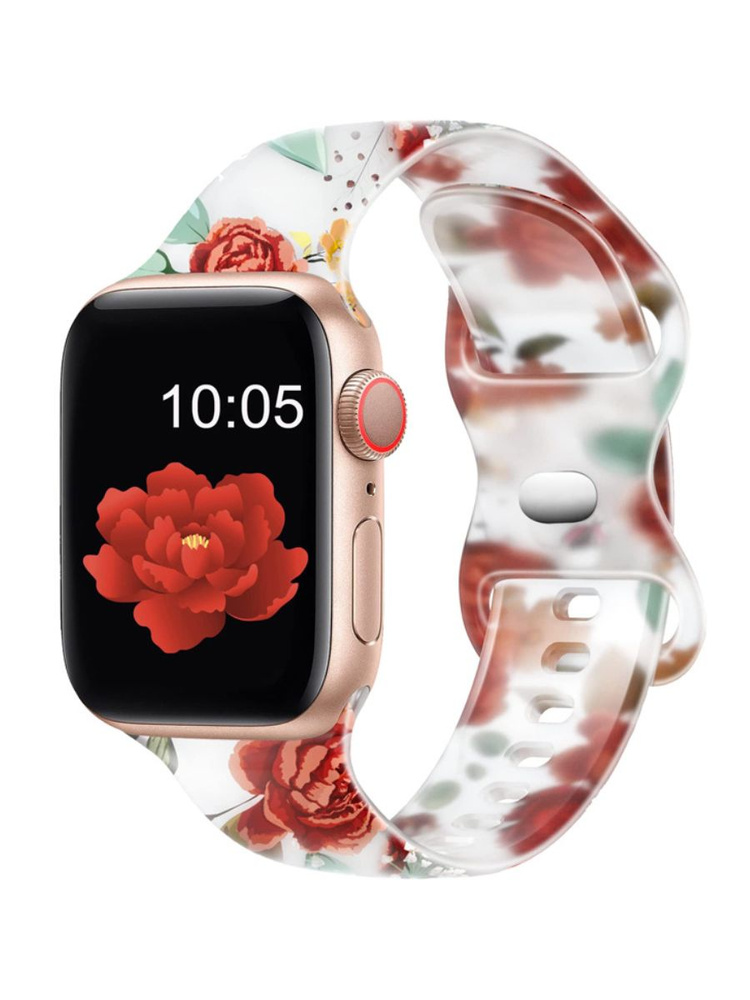 Силиконовый ремешок для Apple Watch 38 мм/40/41 mm, размер SM series 1 2 3 4 5 6 7 8 /SE/SE 2022, прозрачный #1