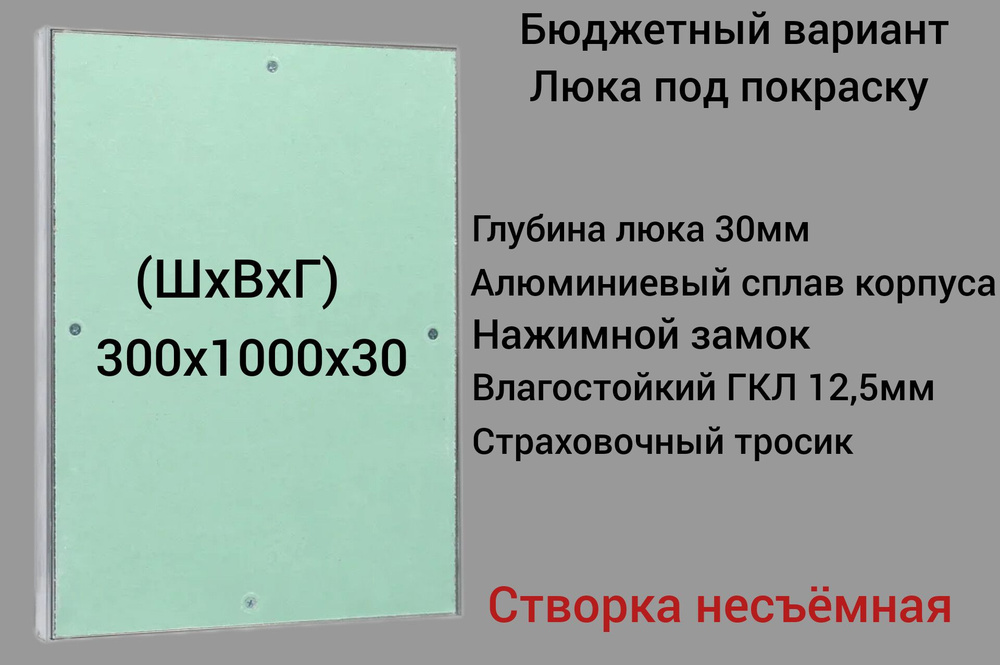 Люк под покраску Короб 30 (ШхВ) 300х1000мм #1