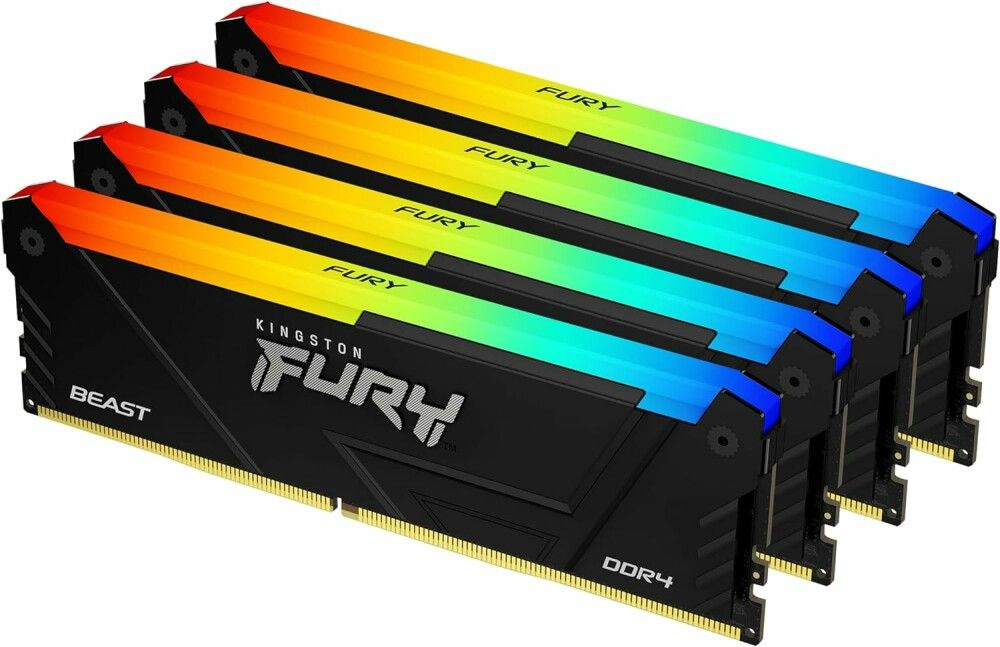 Kingston Fury Оперативная память Beast Black RGB DDR4 2666 МГц 4x16 ГБ (KF426C16BB2AK4/64)  #1