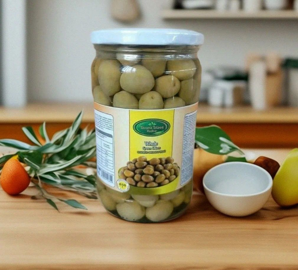 Оливки без косточек, зеленые, 650 гр., Tavana Talaee Rudbar #1