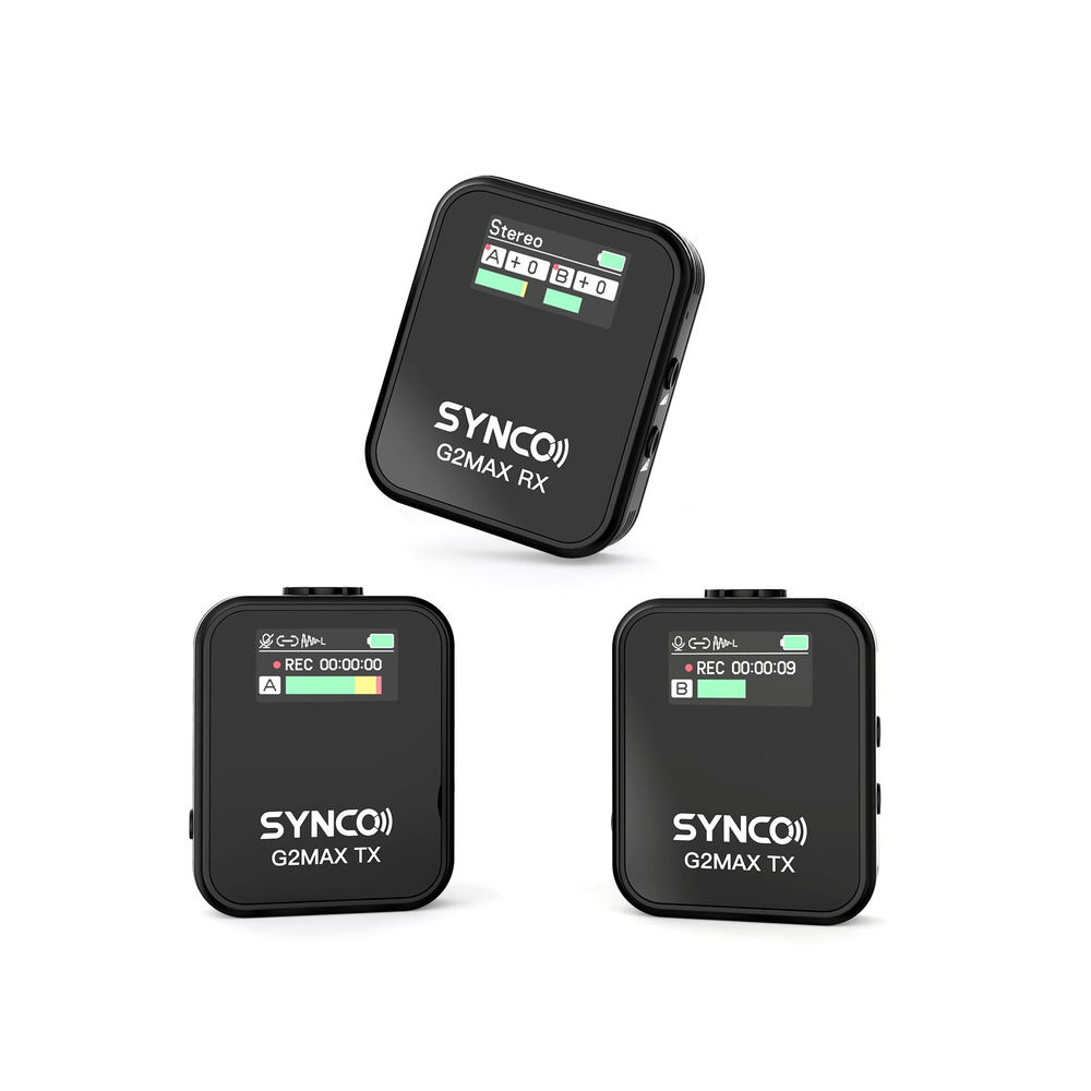 Микрофон беспроводной петличный SYNCO G2A2 MAX, с памятью, дисплеем, для фотоаппарата, телефона, компьютера #1