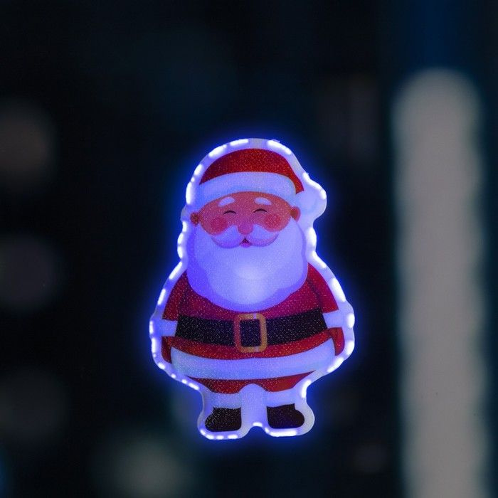 Светодиодная игрушка новогодняя Luazon Lighting "Дед Мороз", на липучке, 7х10 см, батарейки LR44х3, мульти-свечение #1