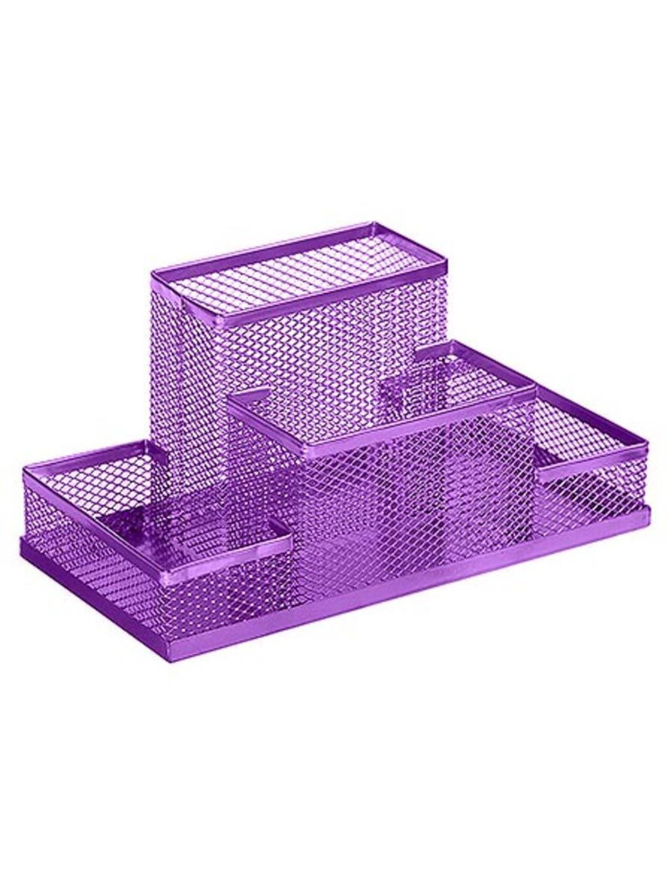 Подставка для канцелярских принадлежностей и других мелочей , 4 отделения, металл, 20,5*10,5*10см, цвет #1