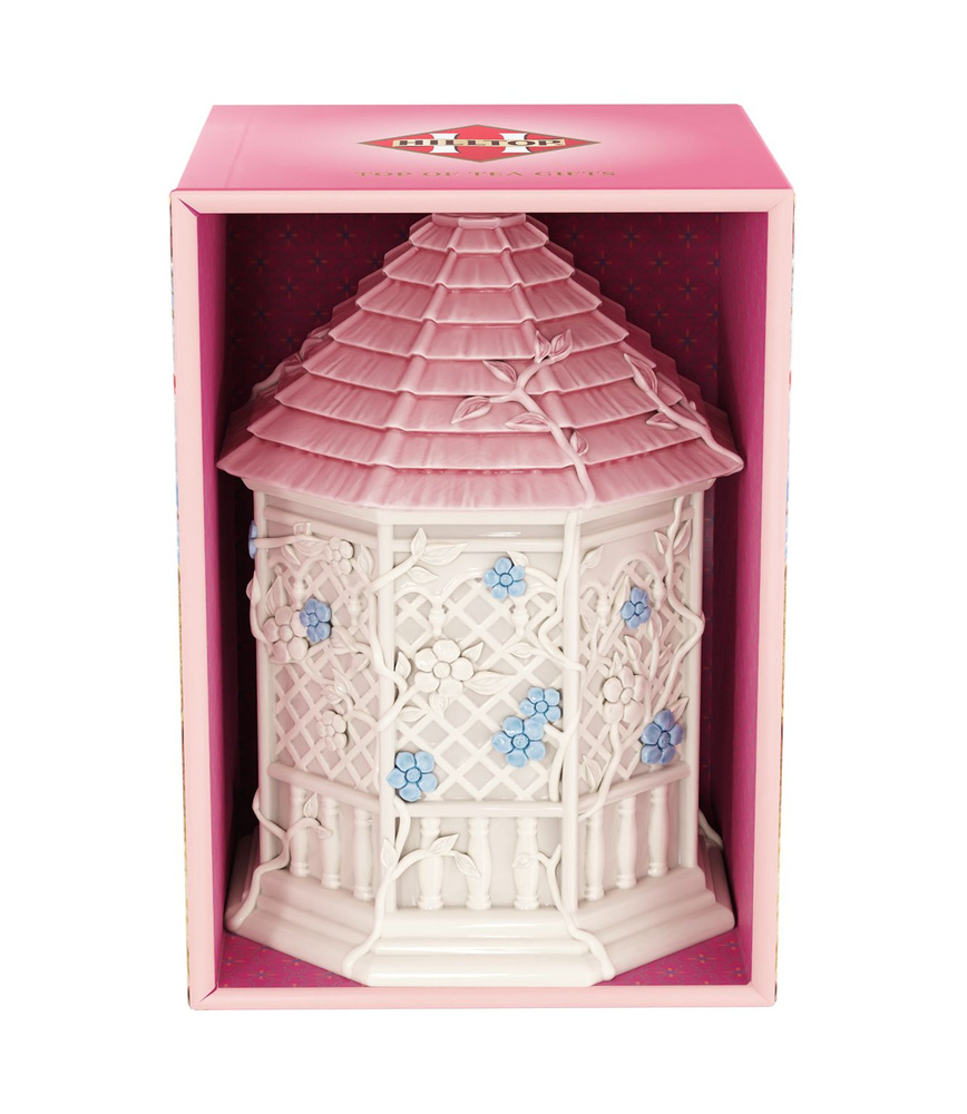 Керамическая чайница Беседка розовая, 50гр. Чай Hilltop #1