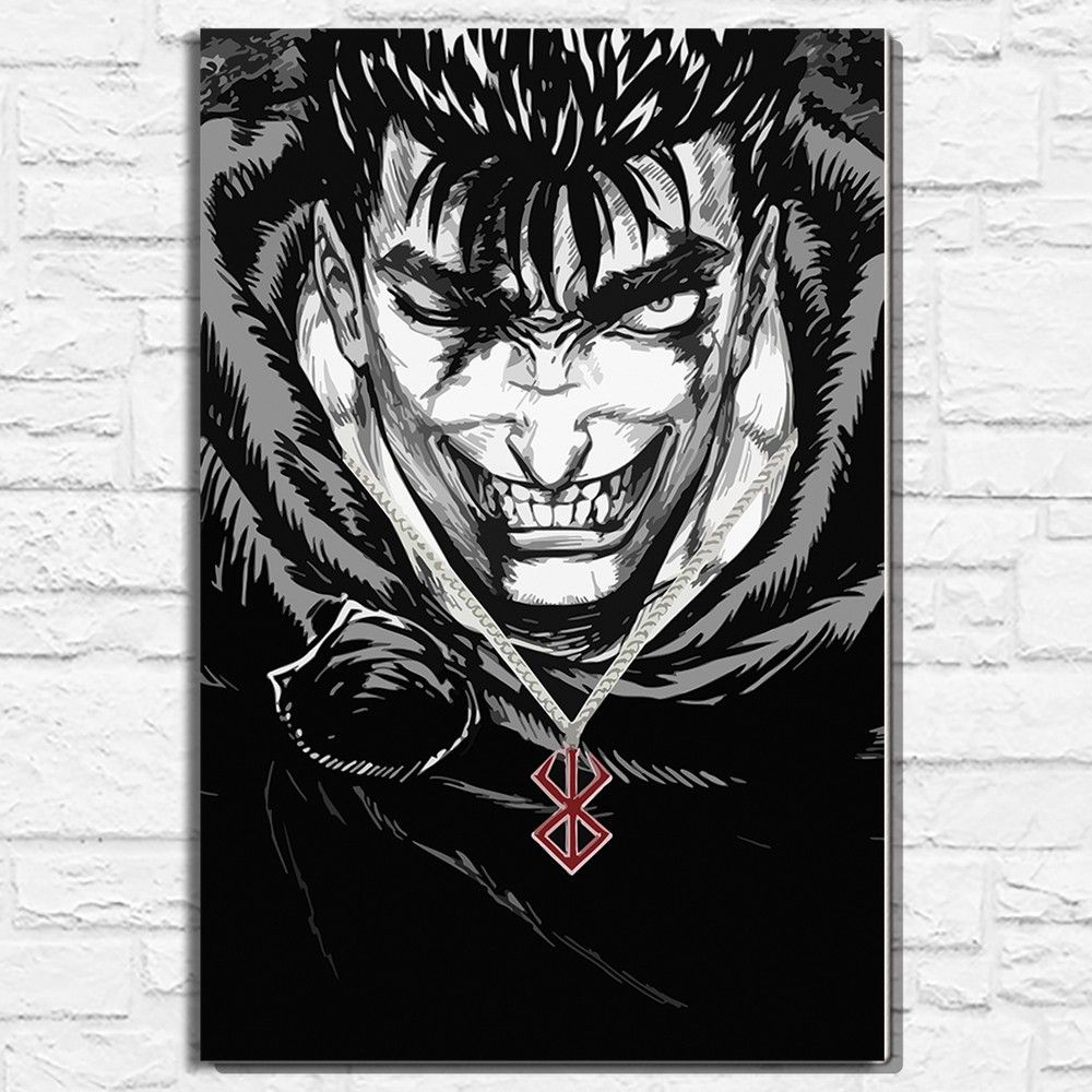 Картина по номерам на холсте аниме Берсерк (Berserk, Гатс, Арт, Манга, портрет, epic) - 13545 В 60x40 #1