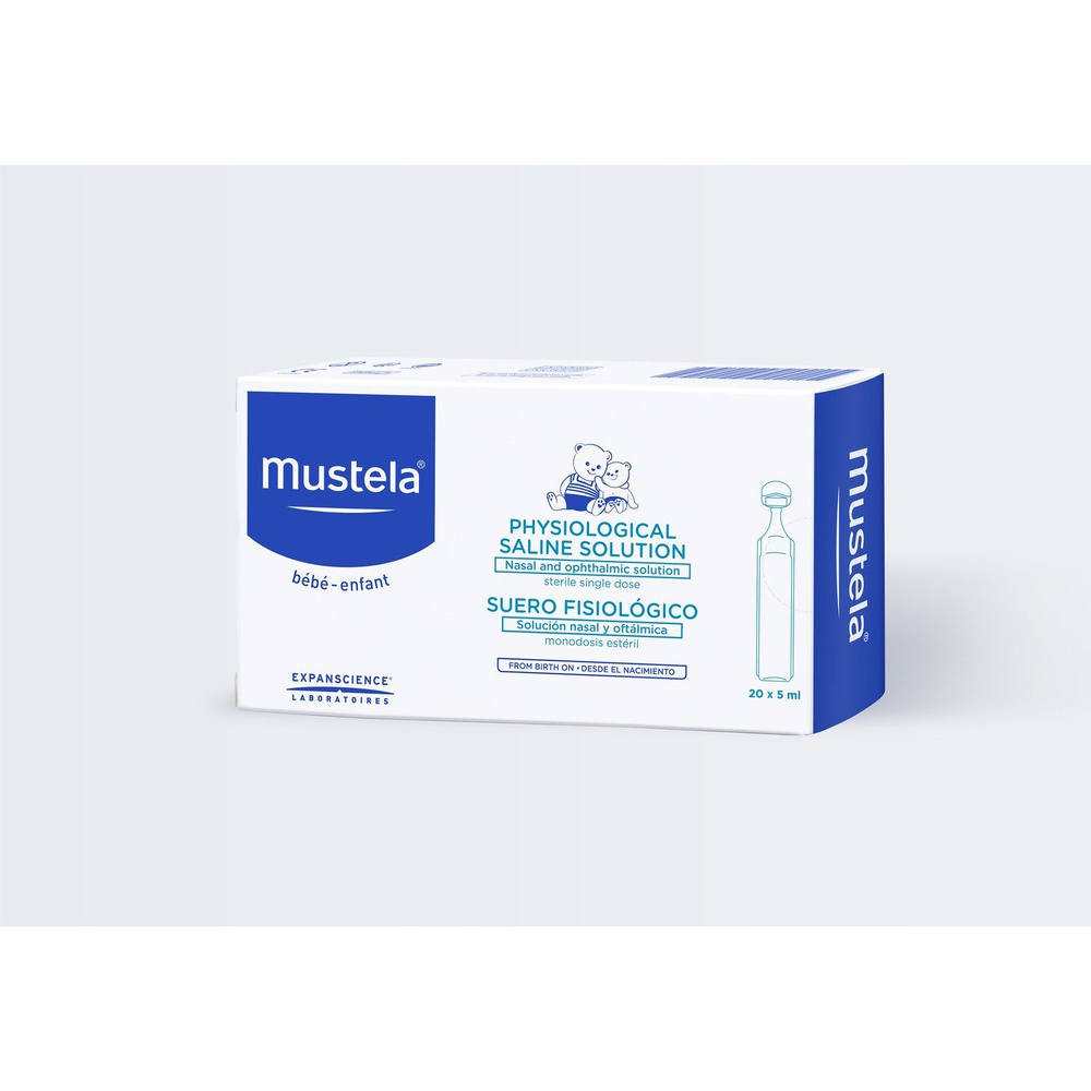 Mustela Physiological Saline Solition Капли в нос 5 мл 20 шт. купить
