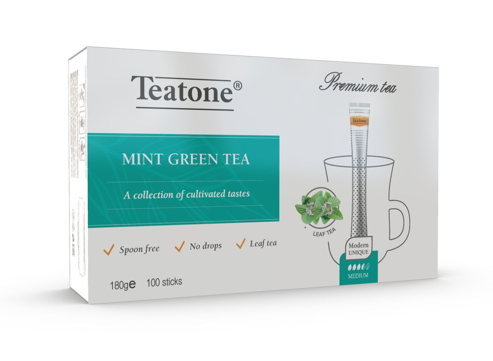 Чай Зеленый TEATONE с Мятой в стиках, 100 штук * 1,8г #1