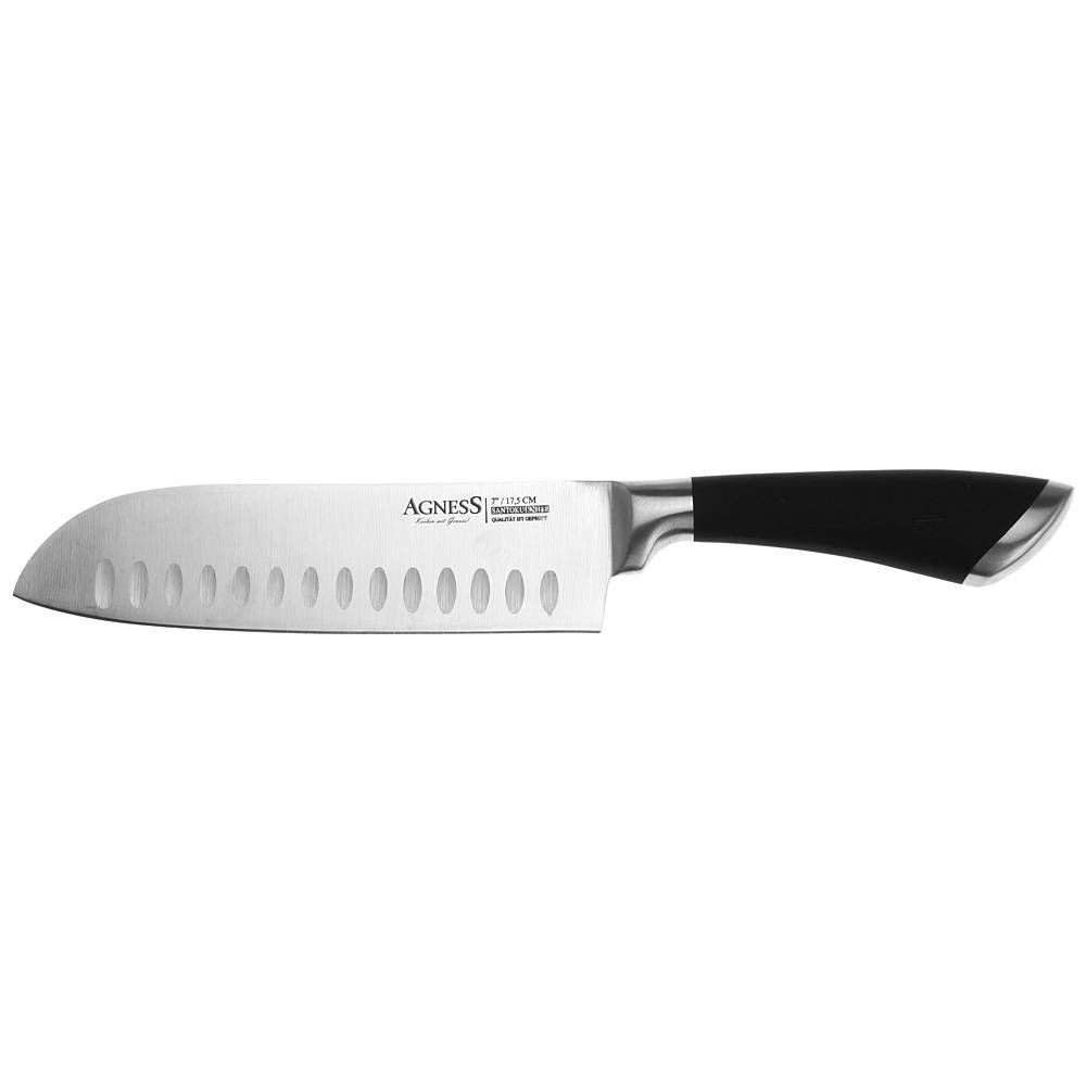 Нож сантоку из нержавеющей стали AGNESS длина 18 см #1
