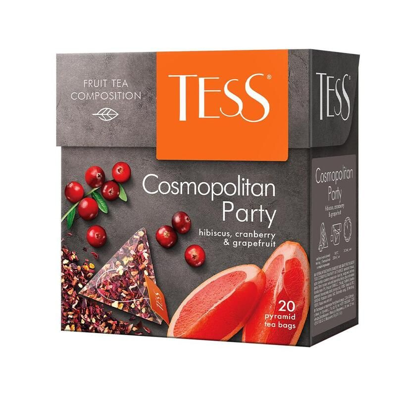 Напиток фруктовый Tess Cosmopolitan Party 20 пакетиков-пирамидок #1