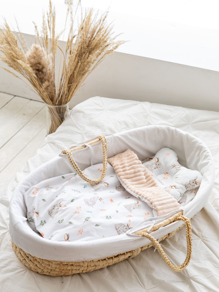 Комплект одеяло для новорожденного, анатомическая подушка, пеленка, в кроватку, в коляску Bambini Love #1