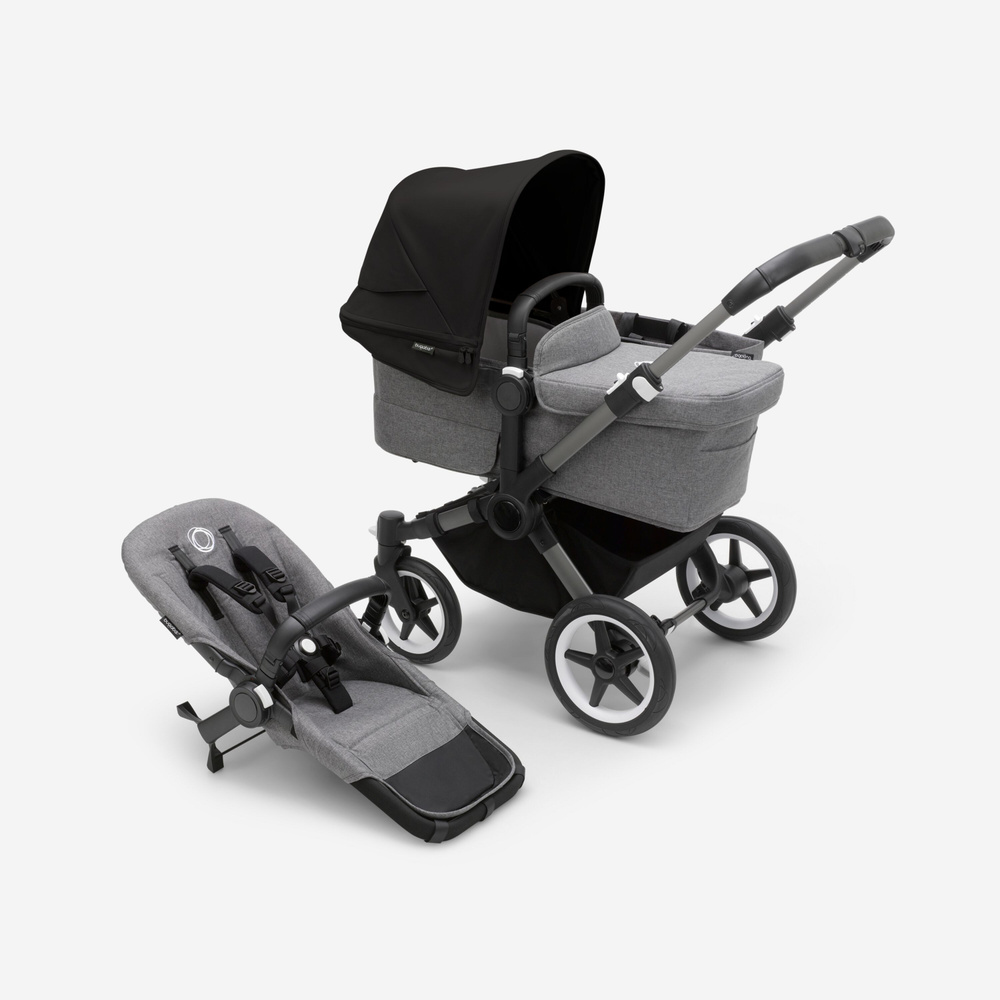 Коляска Bugaboo Donkey 5 Mono Midnight black/grey melange/graphite #1