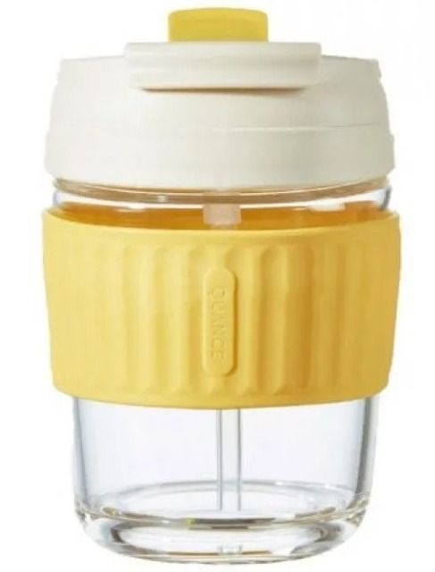 Непроливайка Quange Full-Framed Glass Coffe Cup 380ml (KF200) Yellow #1