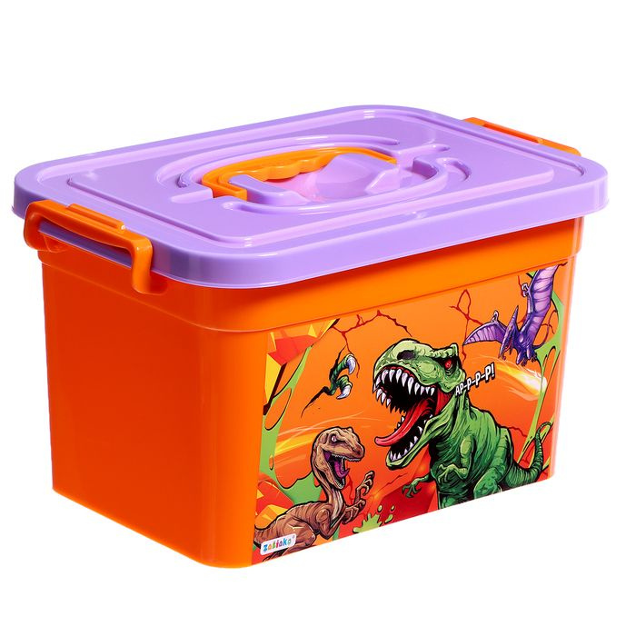 Ящик для хранения игрушек Динозавры, 6,5 л #1
