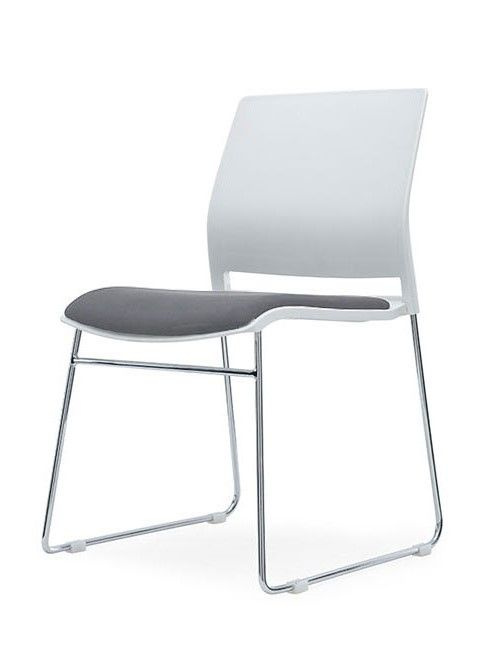 Компьютерный стул D&M - МИРО C с мягким сидением, пластик белый / серый  #1