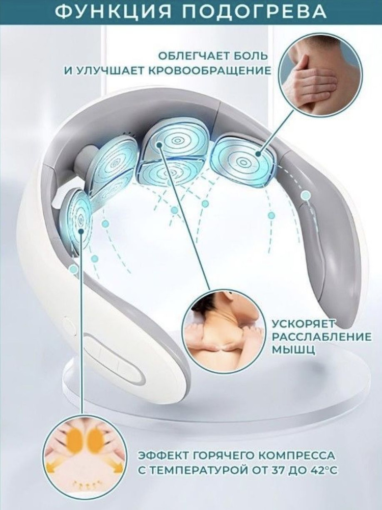 Импульсный массажер для шеи с функцией теплового прогрева Smart Neck Massager.  #1