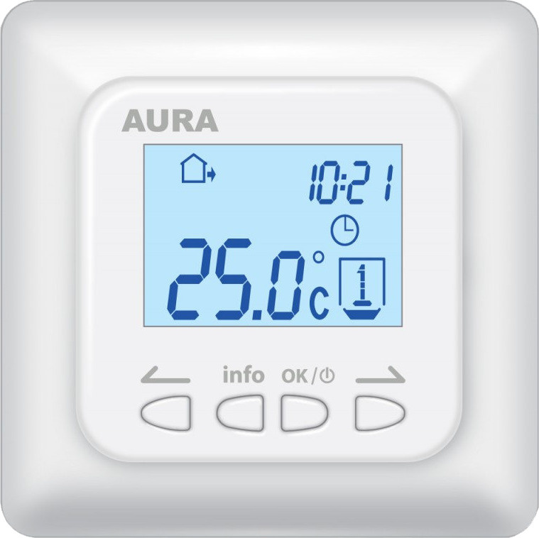 AURA Терморегулятор/термостат до 3600Вт Для теплого пола, белый  #1