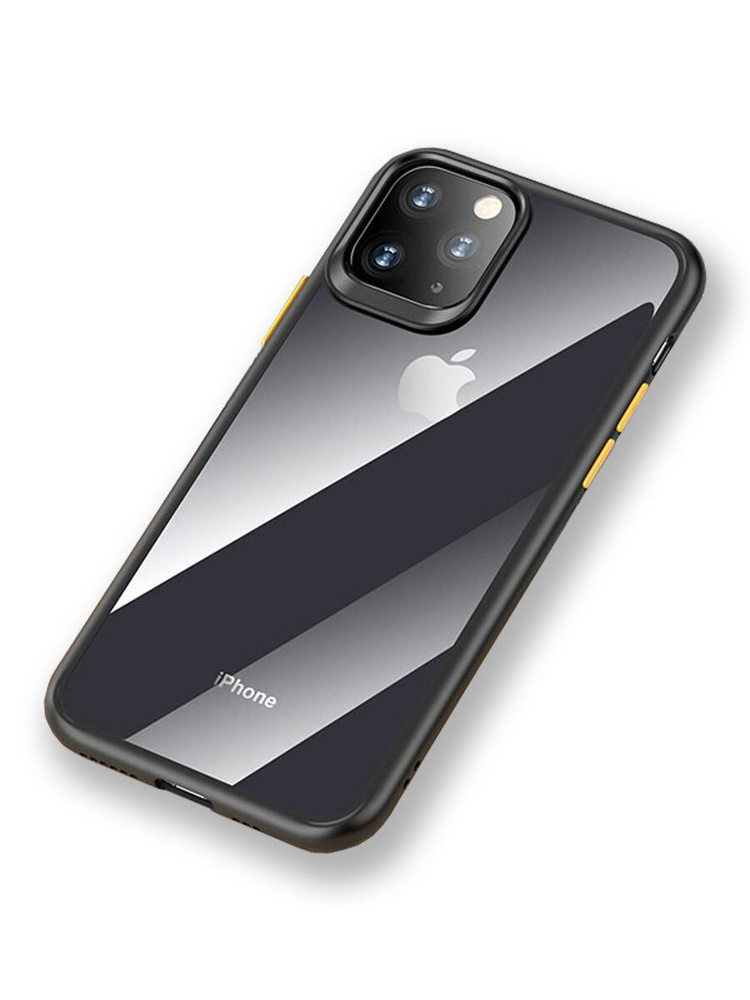 Чехол накладка Rock Guard Pro Protection Case для Apple iPhone 11, прозрачный черный  #1