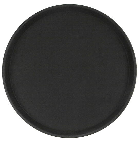 Поднос прорезиненный круглый 40 см черный #1