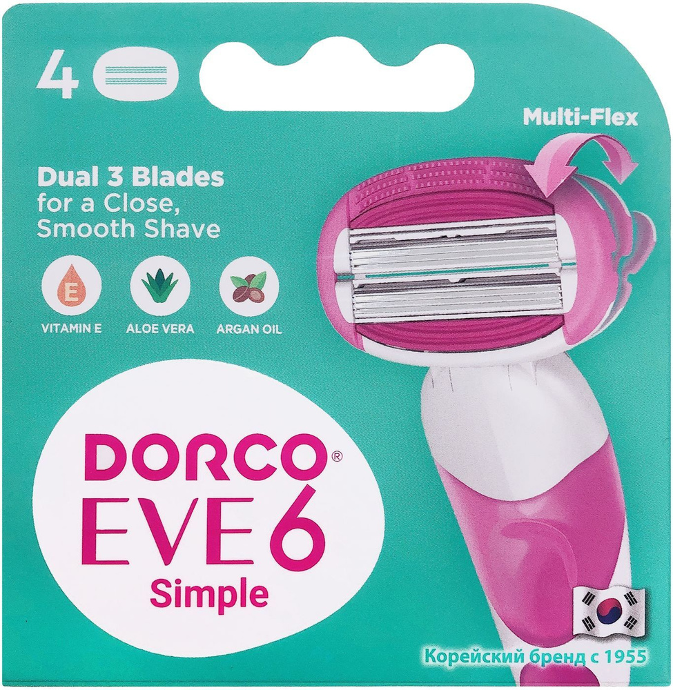 Сменные кассеты для женских бритв Dorco Eve 6, с 3 + 3 лезвиями, LSXA1040  #1