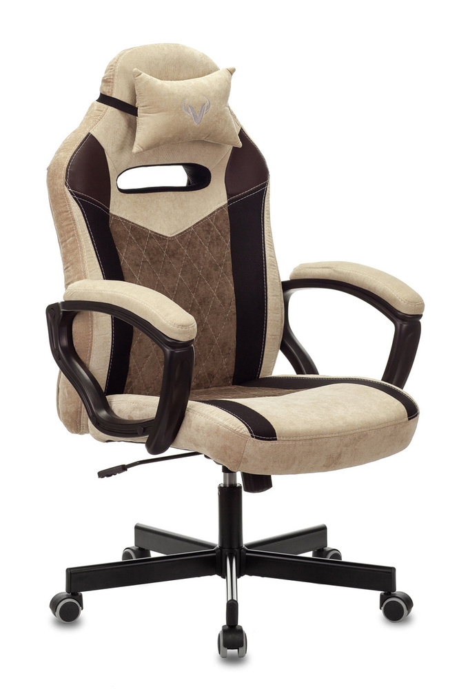 Игровое компьютерное кресло Zombie VIKING 6 KNIGHT BR, коричневый/бежевый, Ткань/Экокожа, с подголовником, #1