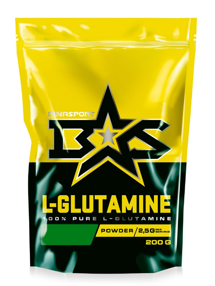 Л-Глутамин порошок 200 г с натуральным вкусом Binasport "L-GLUTAMINE" (Глютамин)  #1