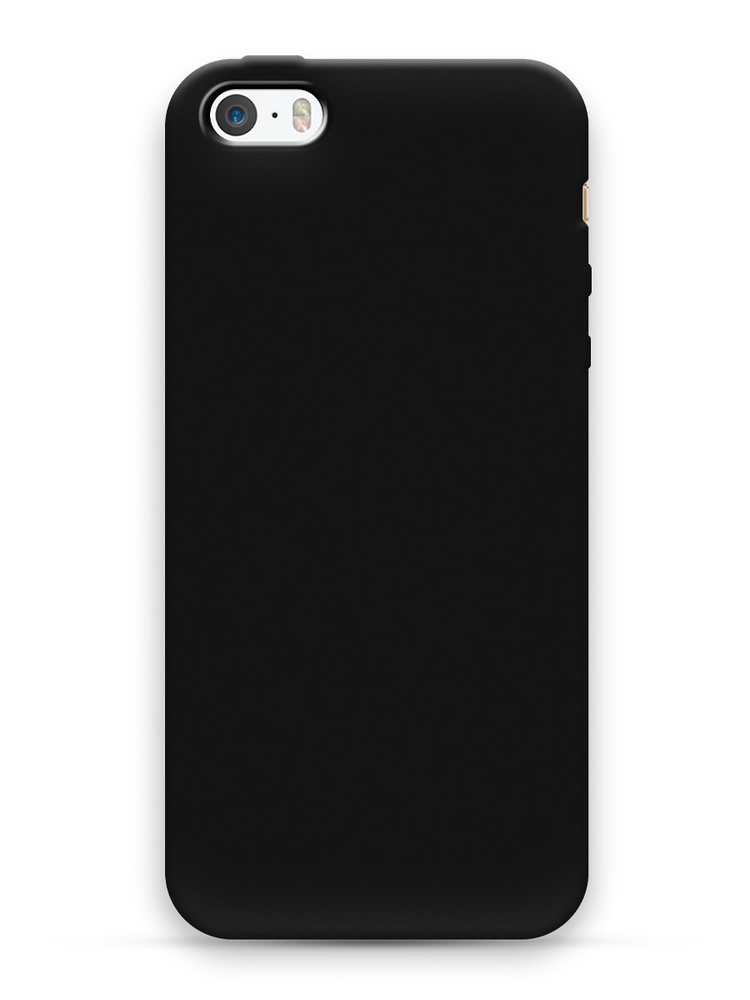 Матовый силиконовый чехол на Apple iPhone 5/5S/SE / Айфон 5/5S/SE с защитой камеры, черный  #1