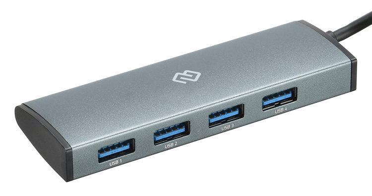 Разветвитель USB-C Digma HUB-4U3.0-UC-G 4порт. серый #1