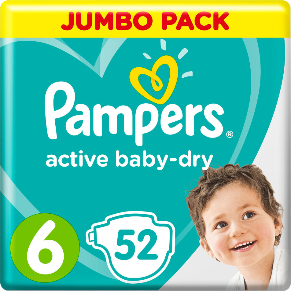 Подгузники Pampers Active Baby-Dry 6 (13-18 кг), 52 шт #1