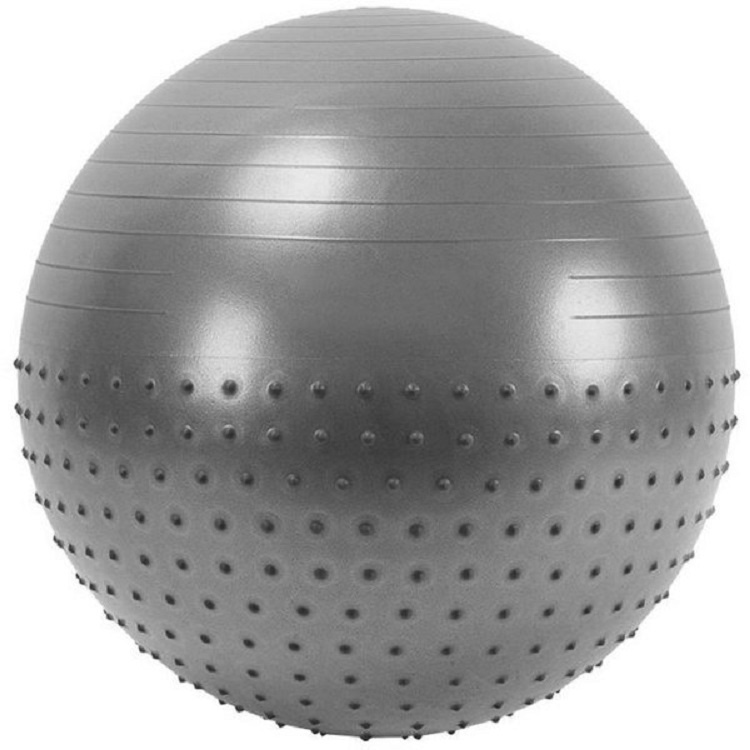 Мяч для йоги и пилатеса Anti-Burst полу-массажный 55 см (черный)  #1